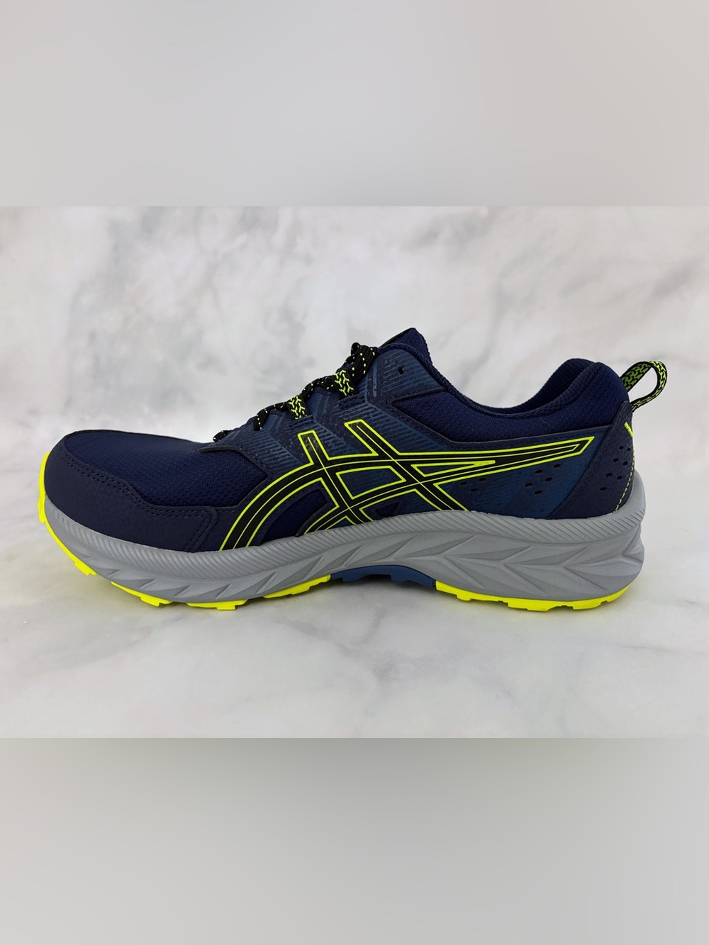 Asics Gel Venture 9 Men’s 10.5 Extra Wide (4E) Peacoat Safety Yellow NIB - Picture 5 of 11
